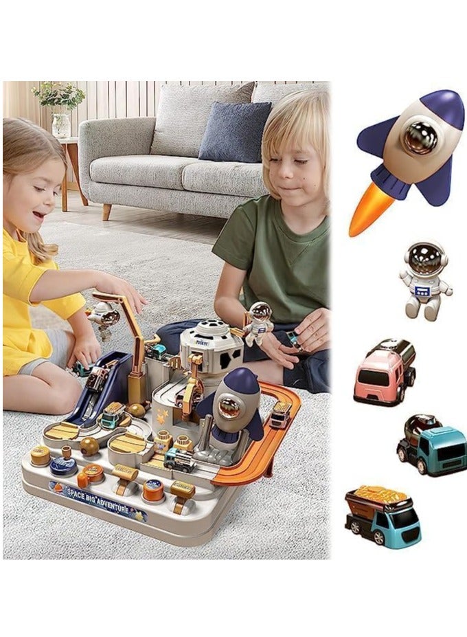 Race Car Toy Track Car Toys with 3 Mini Cars and Space Slots Race Tracks Toy for Toddlers Car Adventure Toys Set Educational Toy Vehicles Toys Lnfinite Loop Toy, Race Tracks Toy for Toys for 3+ Year Kids Birthday Gifts - Image 5