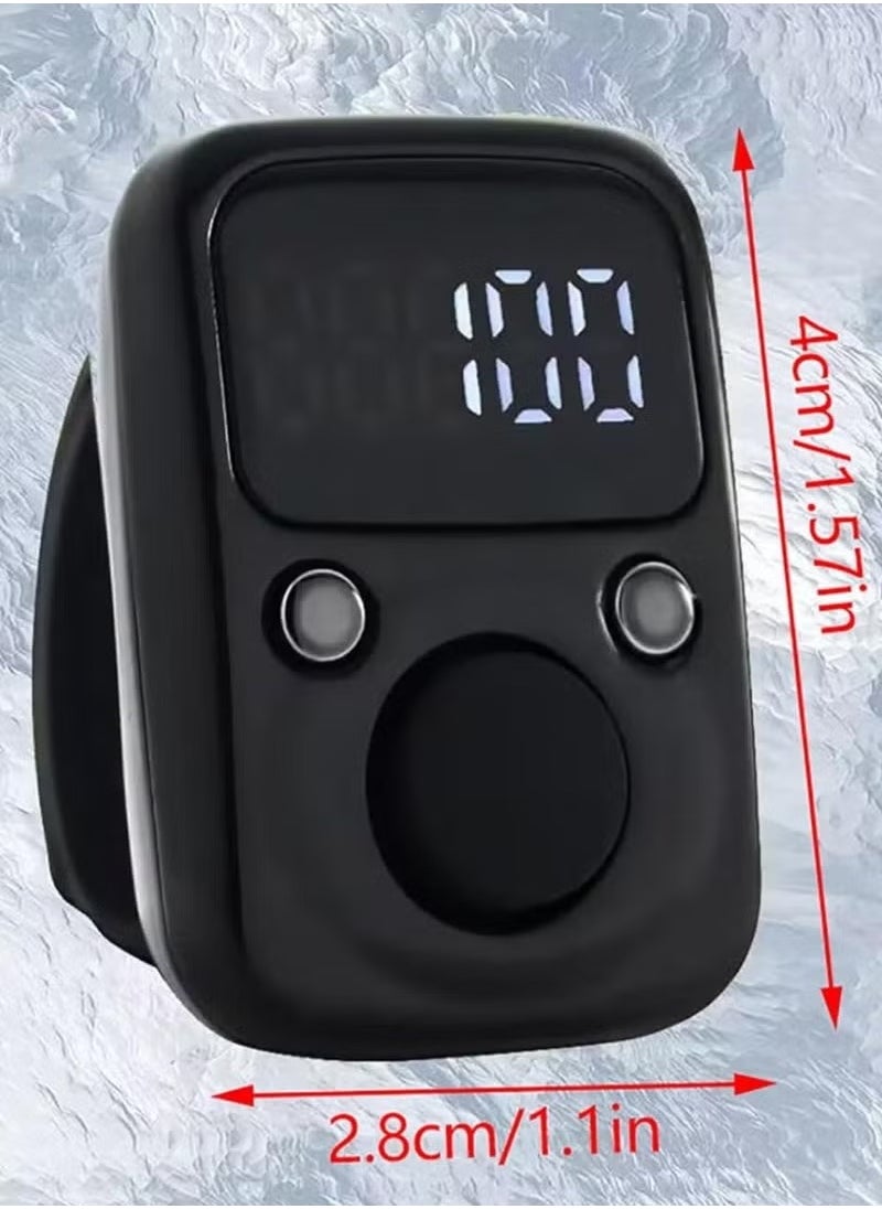 TIGER - NEW Electric Finger Counter with LED Display – Digital Dhikr Tasbih Ring, Glow in the Dark, Accurate Counting Device with Replaceable Battery (Blue, LMRT65) - Image 1