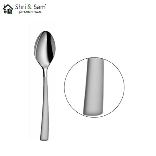 Shri & Sam Stainless Steel GSW Plain Desert Spoon,6 Pieces - Image 3