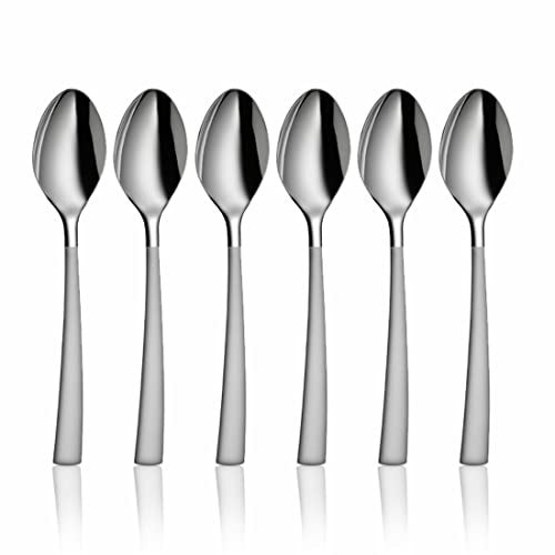 Shri & Sam Stainless Steel GSW Plain Desert Spoon,6 Pieces - Image 1