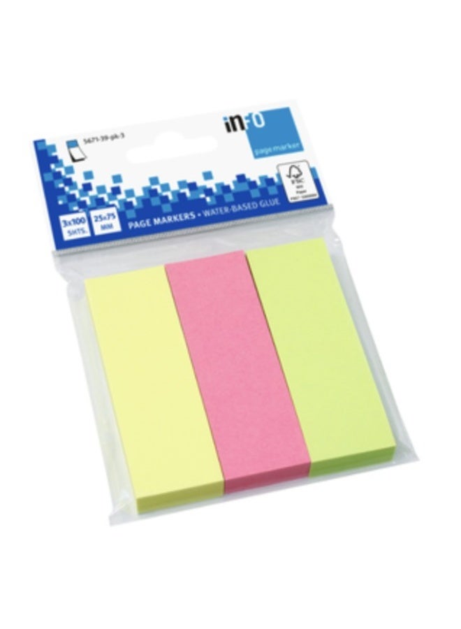 infonotes - Page markers, 3 colors,25*75mm, 100 Sheets