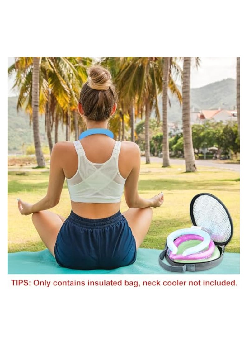 KASTWAVE Neck Cooling Insulated Bag Neck Cooling Thermal Insulated Bag Reusable Ice Neck Cooler Wraps Extend The Time to Keep Cold for Outdoor Indoor Grey  - Image 5