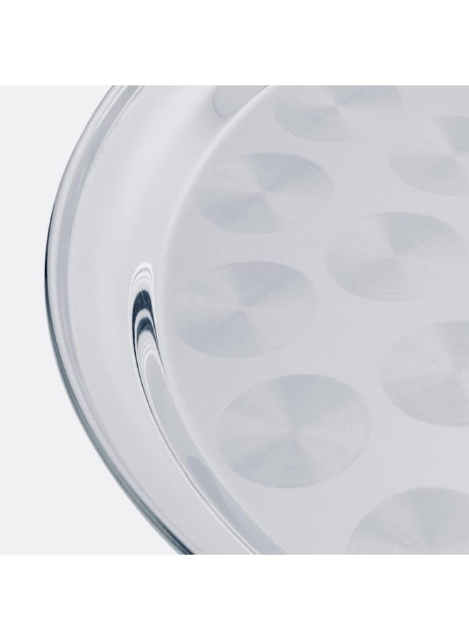 Saqoware Steel Round Tray 45 cm | Sahan | Round Food Serving Tray | Group Food Plate | Biriyani, Mandi, Arabic food Serving Plate | Ramadan Food serving Tray and Fruits and Vegetable - Image 3