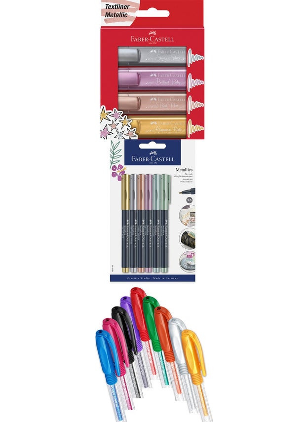 Faber Castell - Pensan 19 Color Highlighter Pen Set + Inn Paintable Pen Holder Gift