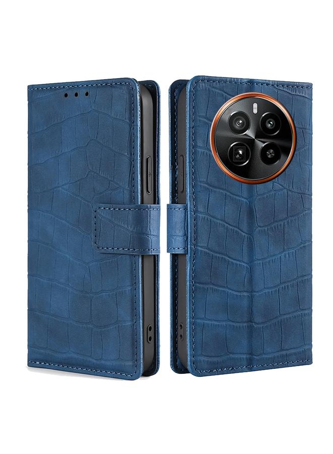 S-TOP Case For Realme GT5 Pro 5G Skin Feel Crocodile Magnetic Clasp Leather Phone Case - Image 1