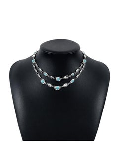 N 637 Mid-ancient Fashion Ethnic Style Diamond-embedded Double-layer Necklace Light Luxury Exquisite Girl Feel Distressed Necklace