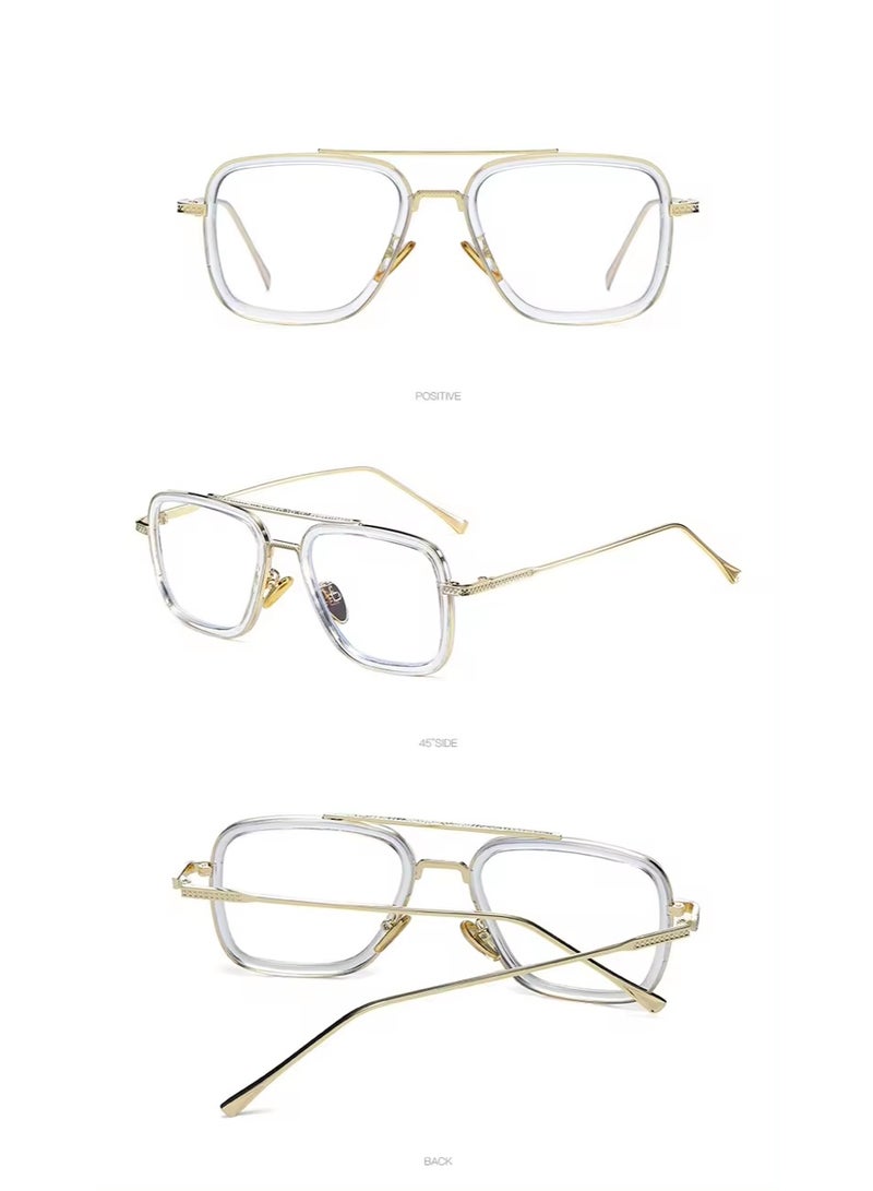Blue Light Computer and Mobile Glasses – Stylish Square Metal Frame for Men and Women – Anti-Blue Light and Anti-Fatigue Lenses for Reading, Working, Studying, and Gaming - Image 2