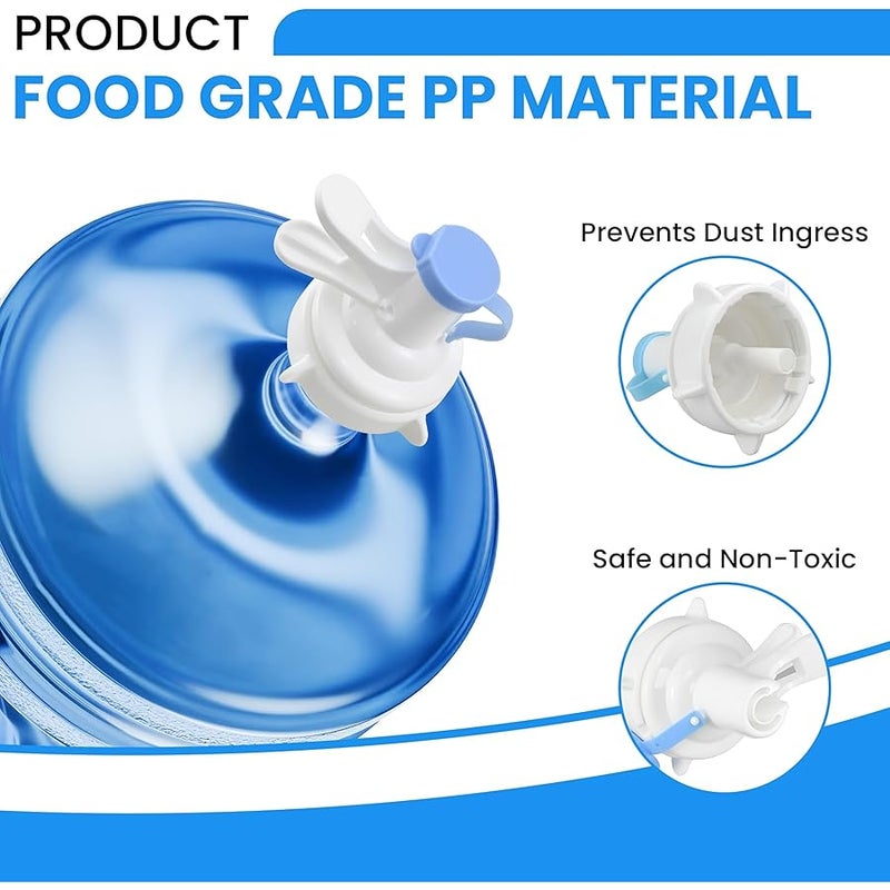 Aifeier ET Water Dispenser Valve Reusable Water Bucket Jug Plastic Sot Faucet Nozzle with Dustproof Cap and Wood Stick for 55 mm Non Threaded Crown Top Jugs Bottles (Not for Threaded Bucket), 1 Pack - Image 3