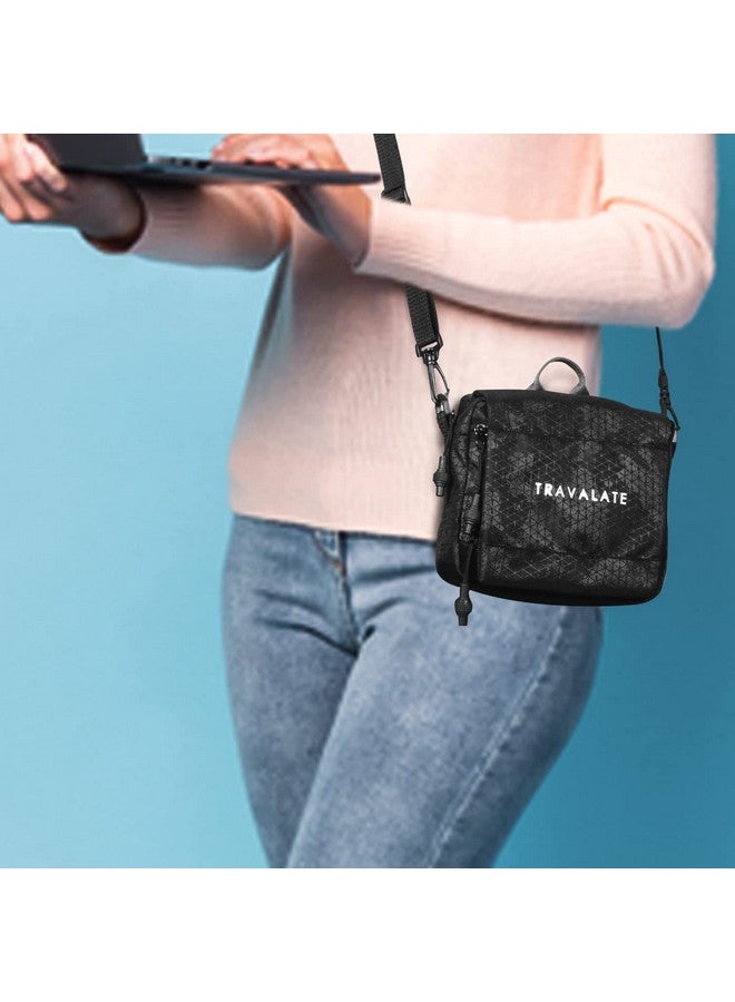 TRAVALATE Travalate Black Compact Messenger Bag/Waist Bag For Unisex Detachable Strap Multipurpose Waist Bag Crossbody Travel Bag, Sling, Shoulder Bag (17 X 5 X 15 Cm) - Image 5