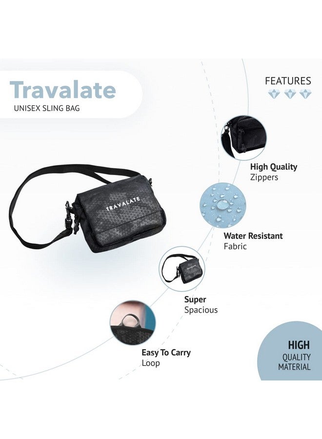 TRAVALATE Travalate Black Compact Messenger Bag/Waist Bag For Unisex Detachable Strap Multipurpose Waist Bag Crossbody Travel Bag, Sling, Shoulder Bag (17 X 5 X 15 Cm) - Image 3