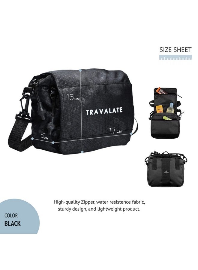 TRAVALATE Travalate Black Compact Messenger Bag/Waist Bag For Unisex Detachable Strap Multipurpose Waist Bag Crossbody Travel Bag, Sling, Shoulder Bag (17 X 5 X 15 Cm) - Image 2