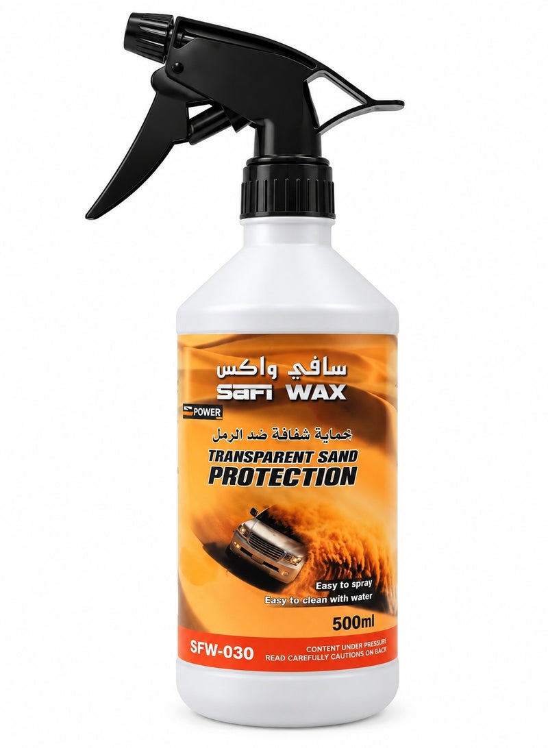 SAFI WAX SFW-030 Transparent Sand Protection Spray 500ml, Automotive Paint Surface Protective Coating, Easy Spray Application for Car Body, Exterior Care, Dust and Sand Protection Shield - Image 1