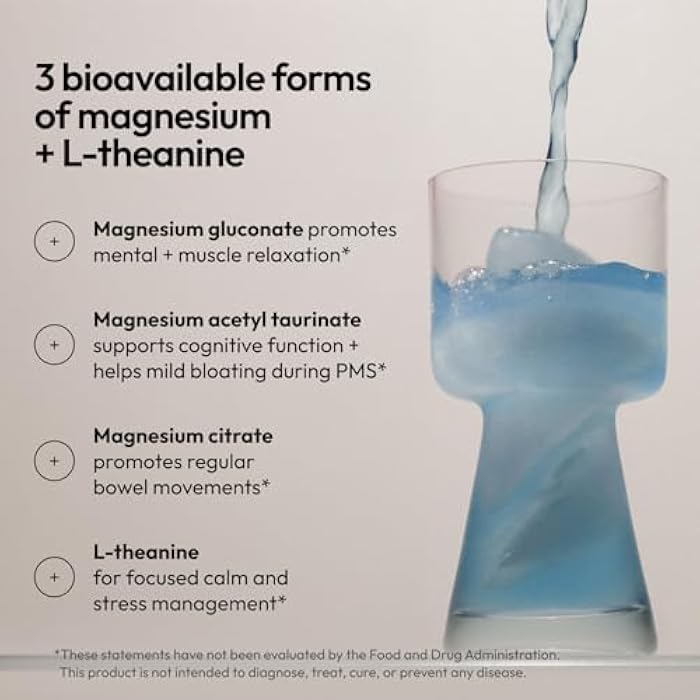 Moon Juice Magnesi-Om Magnesium Powder Supplement - Chelated Magnesium Complex + L-Theanine Blend for Rest, Relaxation & Regularity - Vegan, Non-GMO & No Sugar, Blue Lemon, 4.2 oz, 30 Servings - Image 3