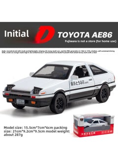 Tianying Alloy Car Model 1:32 Fujihara Tofu AE86 Pull Back With Sound And Light Boy Toy Car Music Model Ornaments-Color:8967B White Window Box With Base