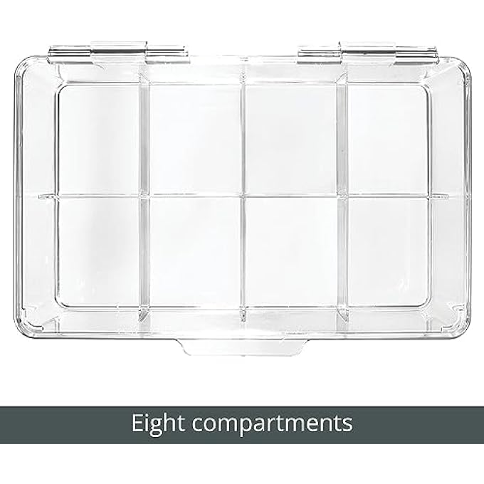 4basix Tea Storage Boxes  Plastic Tea Box With 8 Compartments Holds Up To 100 Tea Bags  Stackable Tea Bag Holder  Clear - Image 3