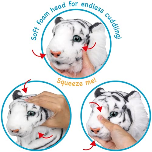 TigerHart Saphed The White Tiger Squeeze Me 17 Inch Stuffed Animal Plush - Image 5