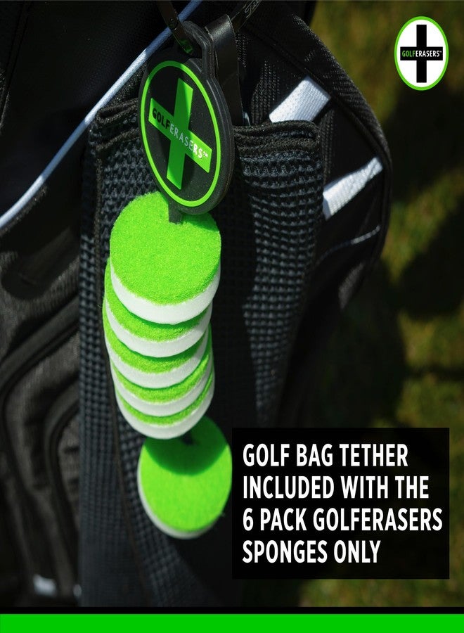 GolfERASERS Instant Golf Eraser with Bag Tether, Premium Dual-Sided Sponge for Cleaning Clubs, Shoes & Golf Balls - Golf Club Cleaner, Golf Ball Cleaner, Golf Club Groove Cleaner, 6 Pack - Image 5