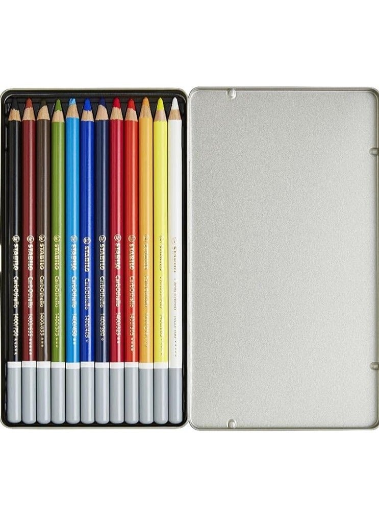 ستابيلو ستابليو أقلام باستيل ملونه - 12 لون بعلبة معدن - Image 2