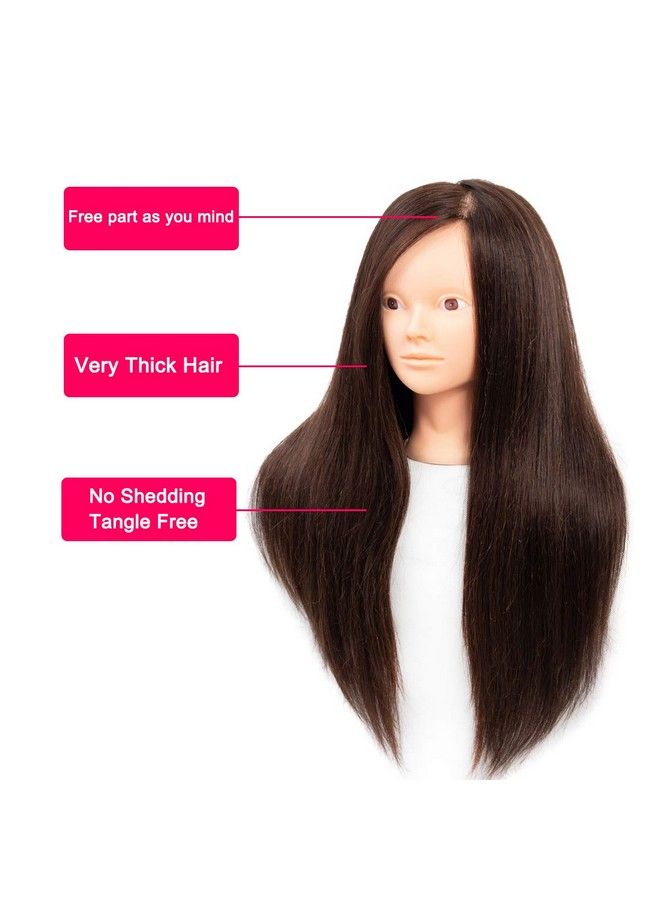 NAYOO Mannequin Head With Hair And Stand 60% Real Hair Mannequins To Practice On Doll Head For Hair Styling Real Hair Mannequin Heads For Makeup Practice Manikin Head Cosmetology(4 Nonmakeup) - Image 4
