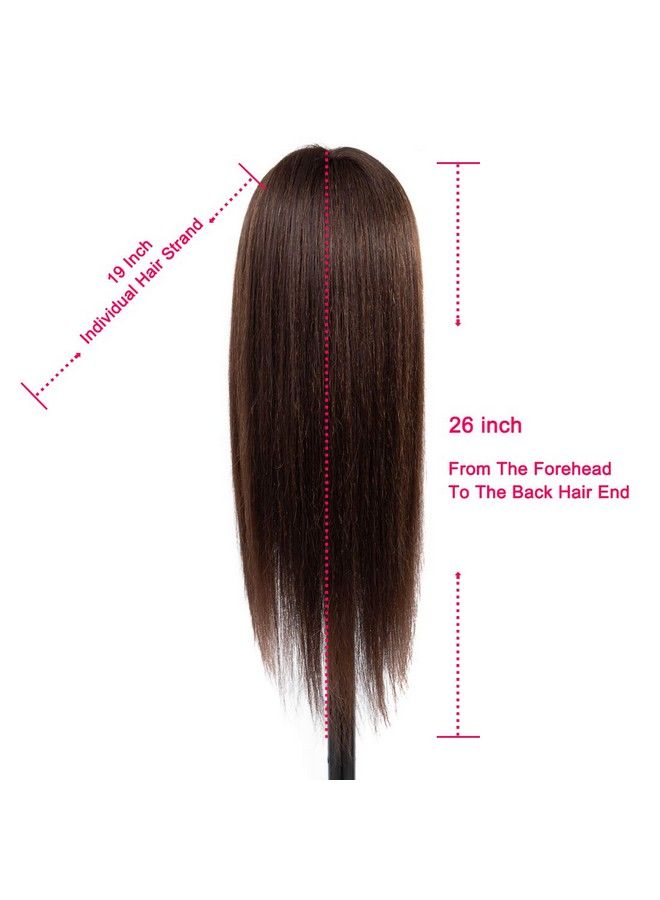 NAYOO Mannequin Head With Hair And Stand 60% Real Hair Mannequins To Practice On Doll Head For Hair Styling Real Hair Mannequin Heads For Makeup Practice Manikin Head Cosmetology(4 Nonmakeup) - Image 3