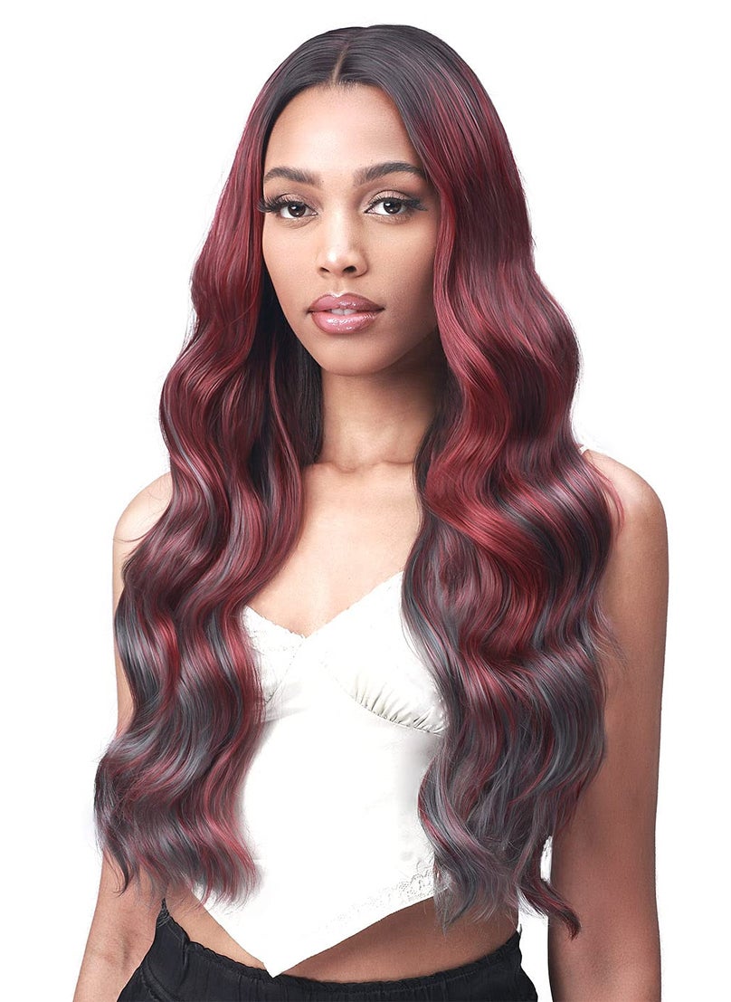 BOBBI BOSS Bobbi Boss Long Curly Synthetic Hair Wigs 5 inch Lace Front Wig  MLF554 ROSEWOOD Hand Tied Deep Part Lace Front Wigs with Natural Baby Hair High Heat Resistant wigs TC1B613 Natural Black Highlight Light Blonde 