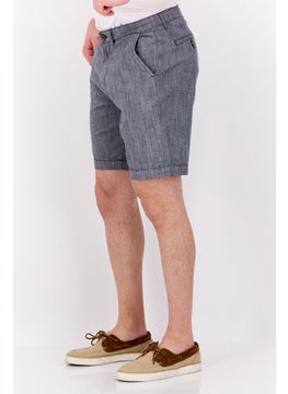 Jachs New York Men Textured Chino Shorts, Grey  - Image 3