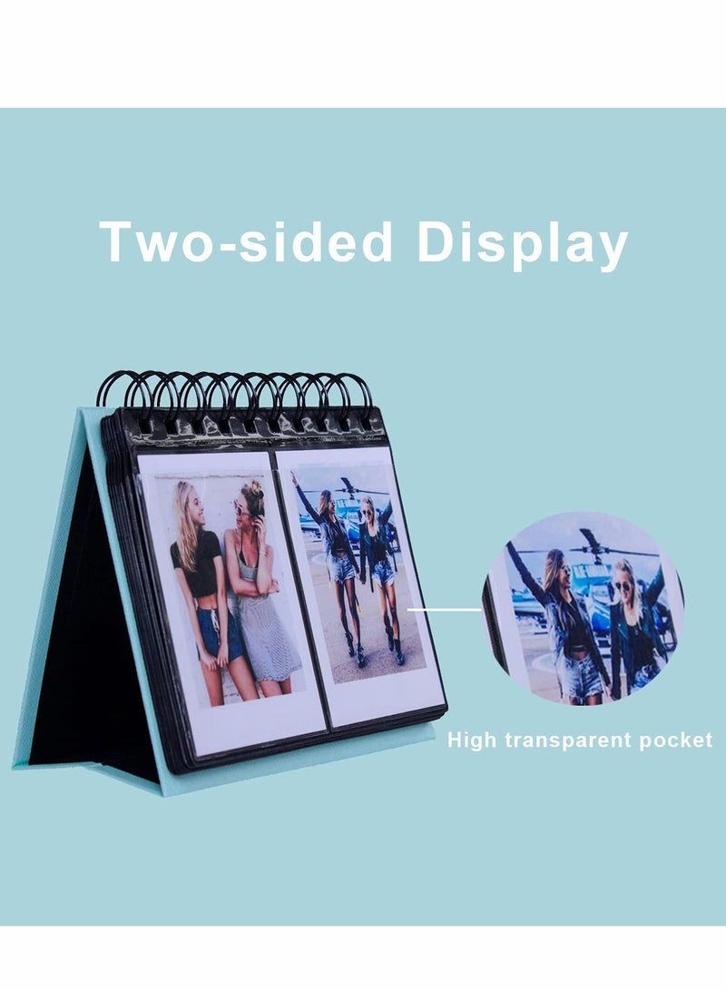 Excefore 68 Pockets Mini Photo Album for Instax 7s 8 9 25 26 50s 70 90 Instax SP 1 Polaroid PIC300P Z2300 LG PD 233 239 Name Card (Blue) - Image 4