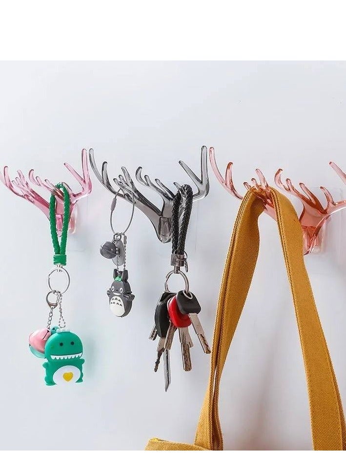 شماعة معطف بلاستيكية بتصميم راس غزال على شكل حيوان واحد شديد التحمل من ان ال تريدرز ريفية تثبت الحائط بـ 9 خطافات اسود أكريلونيتريل بوتادين ستايرين الحد الأقصى للوزن الموصى به: 1.0 كيلوجرام  - Image 1