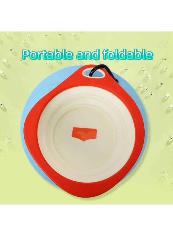 طاسة محمولة للكلاب والقطط -طبق طعام وماء مع قلابة السفر، مقاومة للتسرب، وقابلة للطي للاستخدام في الهواء الطلق - Image 2