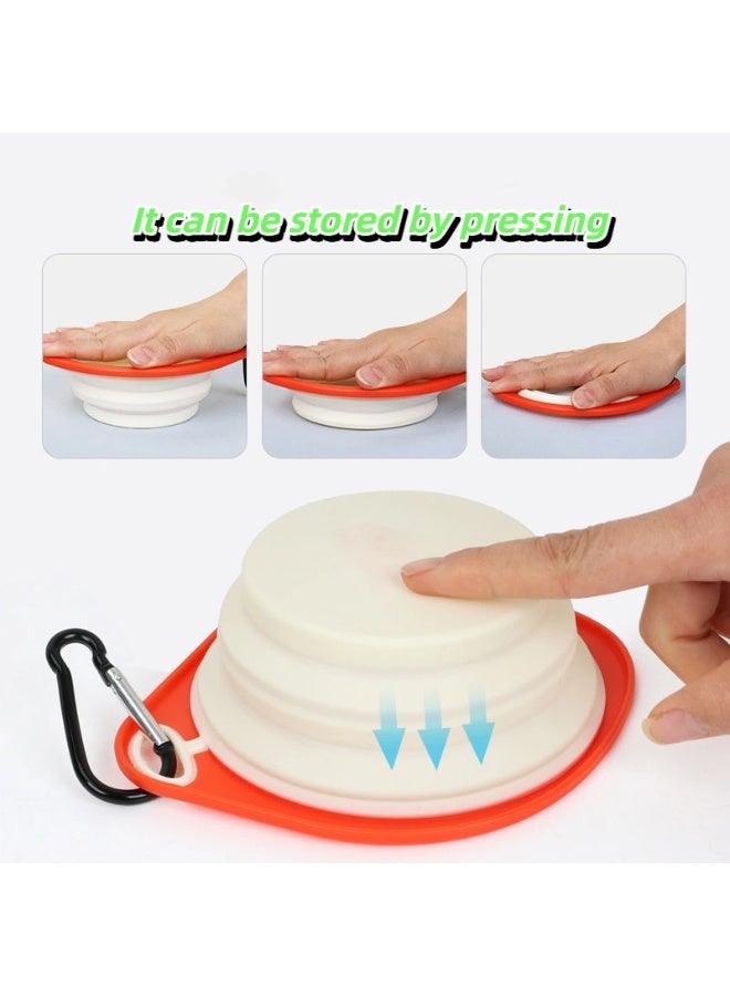 طاسة محمولة للكلاب والقطط -طبق طعام وماء مع قلابة السفر، مقاومة للتسرب، وقابلة للطي للاستخدام في الهواء الطلق - Image 3