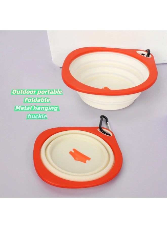 طاسة محمولة للكلاب والقطط -طبق طعام وماء مع قلابة السفر، مقاومة للتسرب، وقابلة للطي للاستخدام في الهواء الطلق - Image 4