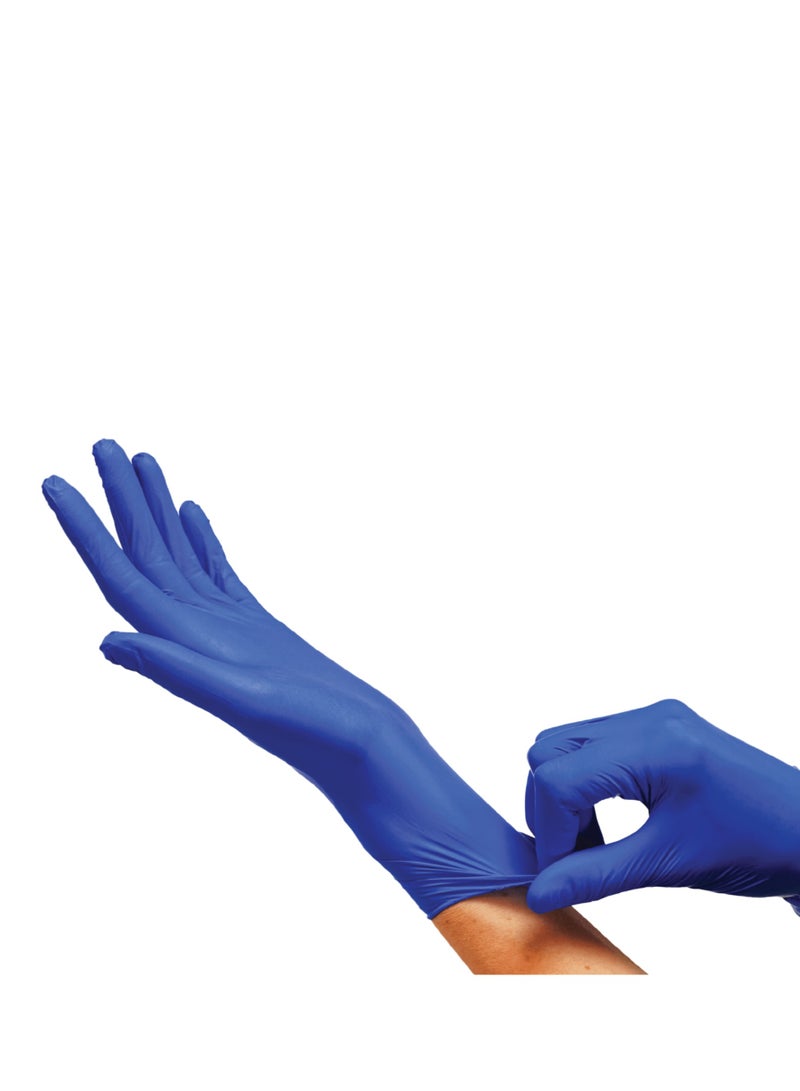 MAXTER Box 10 x Maxter Cobalt Blue Nitrile Powder Free Disposable Gloves Heavy Duty Textured 5.5g 10x 100 PCS L - Image 2