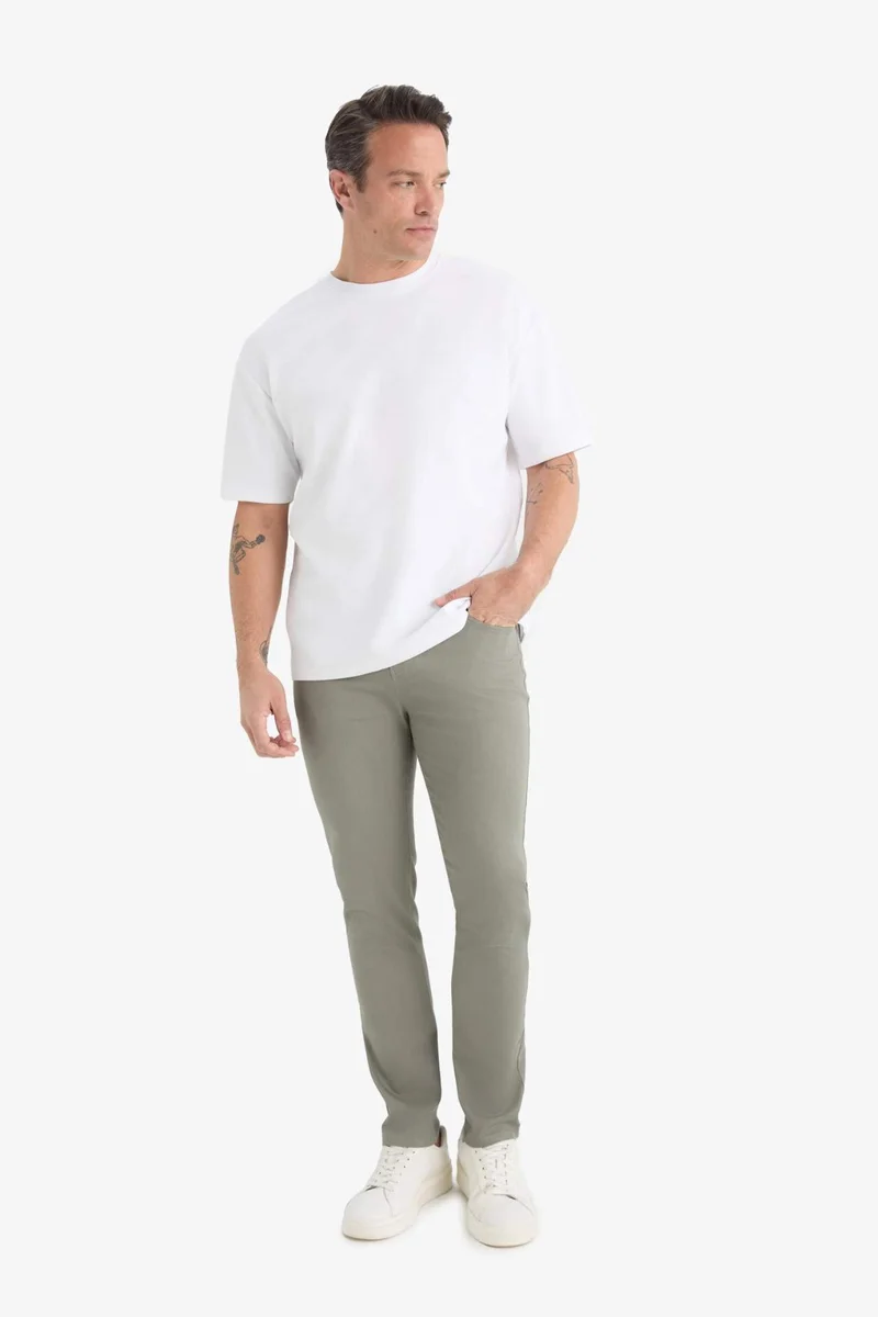 Slim Fit Textured Trousers