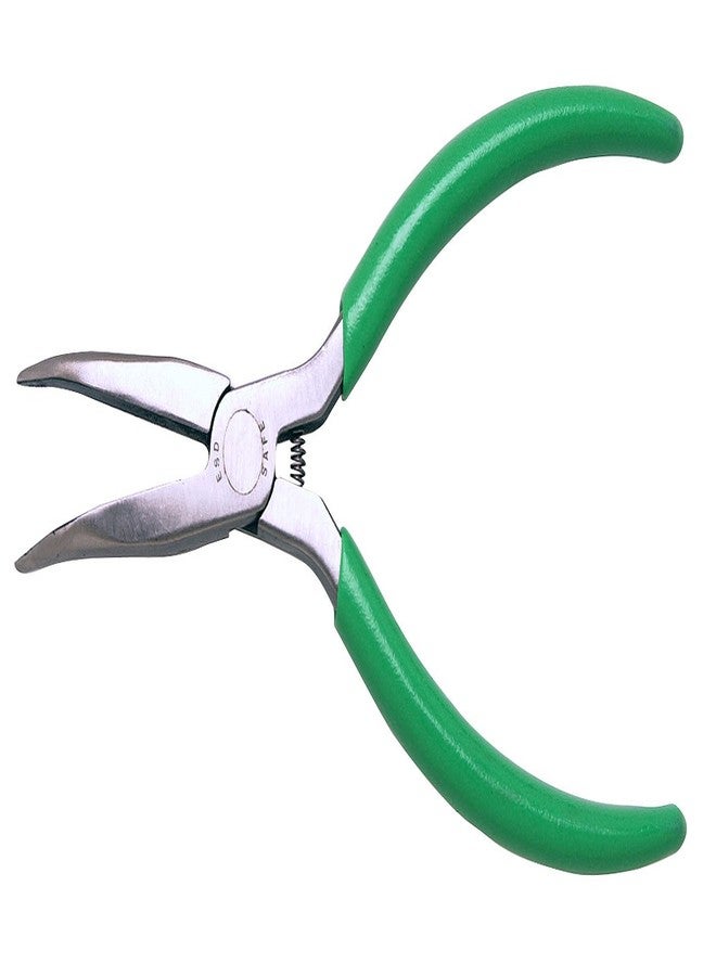 Xcelite CN55G Curved Long Nose Plier, Smooth Jaw, 5" Length, 1-9/16" Jaw Length, Green Cushion Grip Handle - Image 1