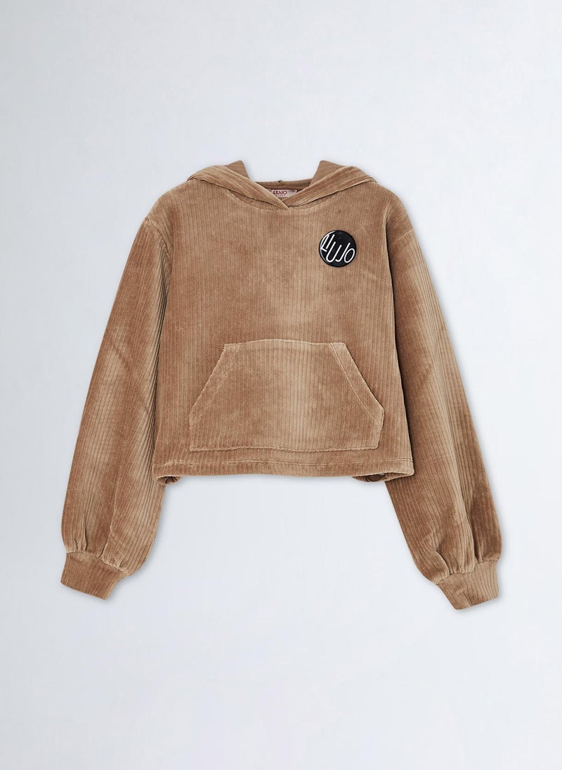 Liu Jo Velvet Sweatshirt with Brooch - Image 1
