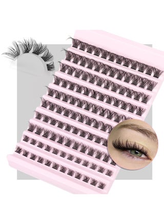 120pcs Lash Clusters Kit Wispy Individual Lashes Extensions Natural Look Lashes D Curl Fluffy Cluster Lashes DIY Eyelash Extension, Black, 8mm-16mm Comfortable Wear, Reusable - view 5