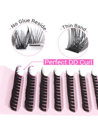 120pcs Lash Clusters Kit Wispy Individual Lashes Extensions Natural Look Lashes D Curl Fluffy Cluster Lashes DIY Eyelash Extension, Black, 8mm-16mm Comfortable Wear, Reusable - view 4