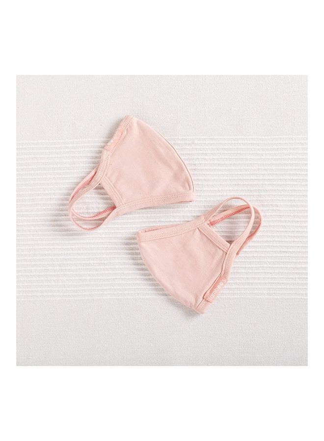 Tamboo's 2-Piece Eco Friendly Reusable Washable Soft Child Face Masks Salmon Pink 26x10.5cm - Image 1