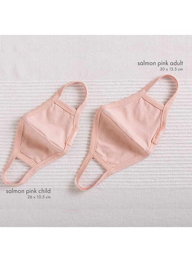 Tamboo's 2-Piece Eco Friendly Reusable Washable Soft Child Face Masks Salmon Pink 26x10.5cm - Image 3