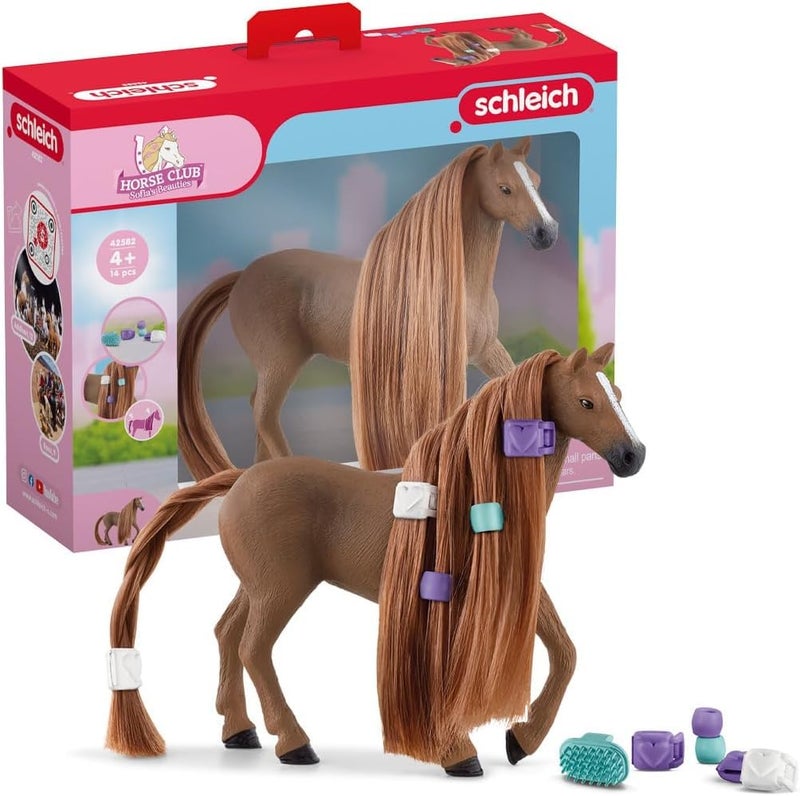 Schleich Horse Club Sofias Beauties English Thoroughbred Mare Toy Horse Set for Girls and Boys with Brushable Hair and Accessories 14 Pieces Ages 4 - Image 2