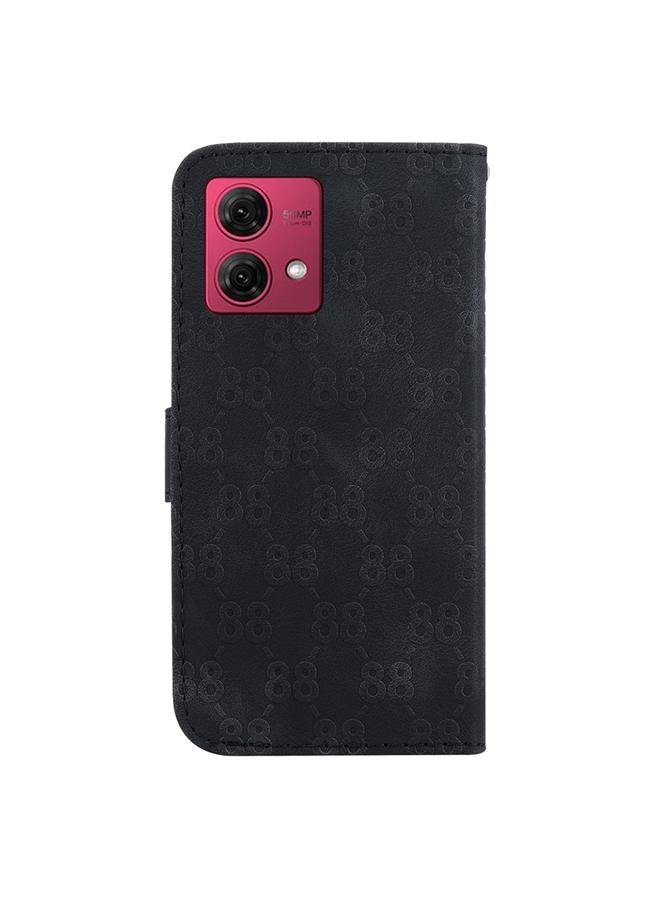 اس-توب جراب لهاتف Motorola Moto G84، جراب جلدي منقوش مزدوج على شكل 8 - Image 3