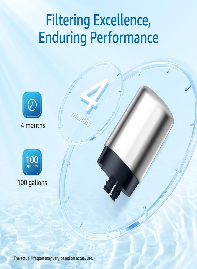 Filterlogic Faucets Filter Cartridge, Replacement for Brita® Filter, Brita® 36311 On Tap Water Filtration System, FR-200, FF-100, 100 Gallons, Chrome (2 Packs) - Image 4