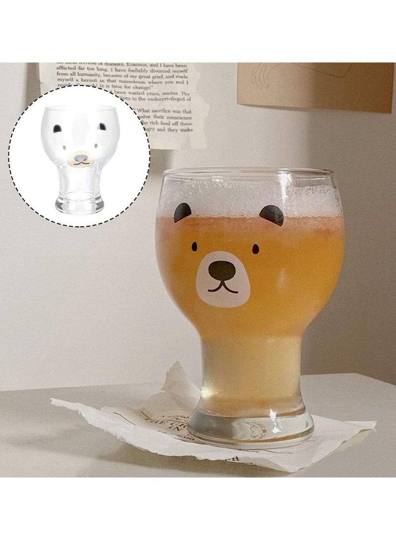 GGOOT Glass Bear Cup Cute Coffee Mugs Bear Tea Cup Glass Milk Cup Mugs Drinking Juice Cup Water Glasses Mojito Glass Cups for Office and Personal Birthday - Image 3