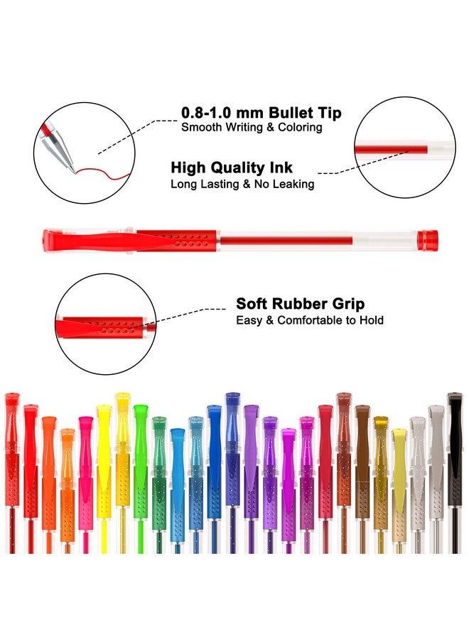 Lineon Gel Pens 50 Pack Gel Pen Set 25 Colored Gel Pen With 25 Refills For Adults Coloring Books Drawing Doodling Crafts Scrapbooking Bullet Journaling - Image 3