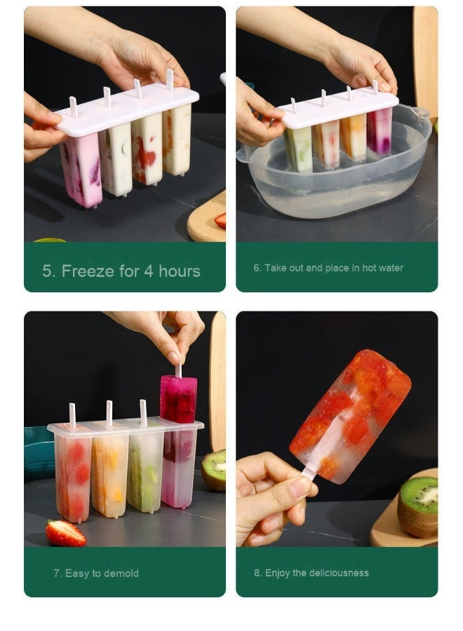 NeeMee Cute 4-Cavity Popsicle Mold - The Perfect Choice for DIY Ice Cream - Image 4