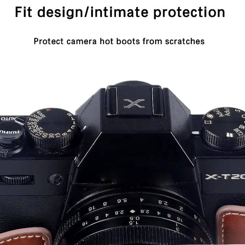 KingMa X Hot Shoe Cover Metal Protective case for Camera Dust Flash Level Protection Cover Camera Styling Accessories Compatible with Fujifilm Fuji Cameras in 6 diffrent Style (Black Gold) - Image 4