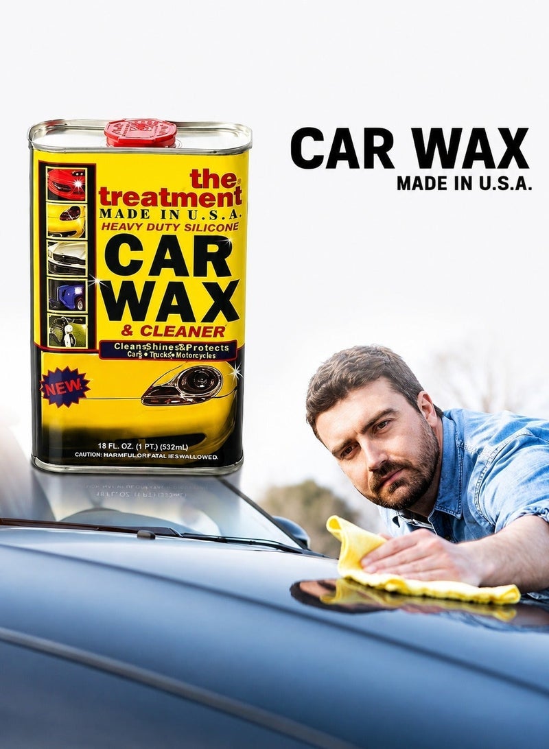 The Treatment Heavy Duty Silicone Car Wax & Cleaner 473ml, Automotive Polish & Shine, Long Lasting Surface Protection, High Gloss Finish for Cars, Trucks, Motorcycles, Metal, Fiberglass, Plastic & Tires, Made in USA - Image 4