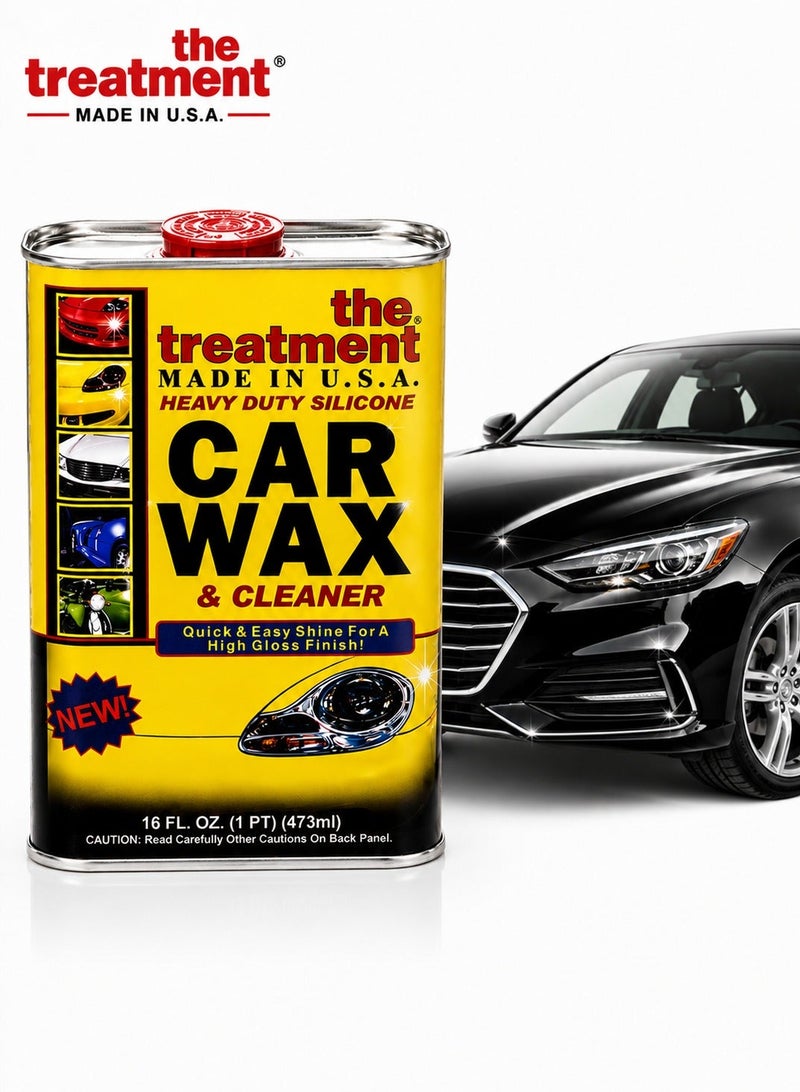 The Treatment Heavy Duty Silicone Car Wax & Cleaner 473ml, Automotive Polish & Shine, Long Lasting Surface Protection, High Gloss Finish for Cars, Trucks, Motorcycles, Metal, Fiberglass, Plastic & Tires, Made in USA - Image 1