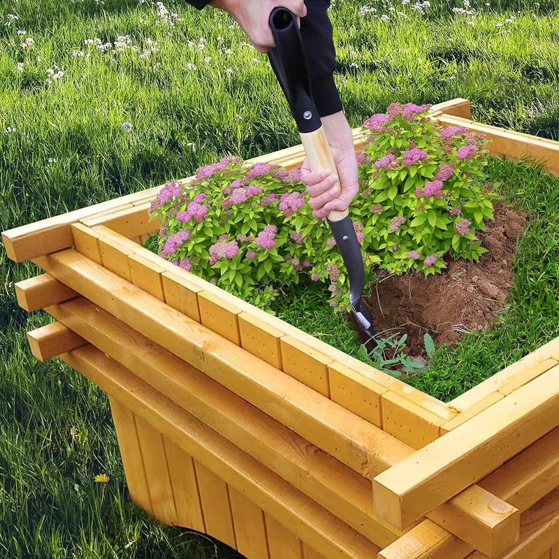 N.C Shovel for Digging 28-i h Small Round Shovel with D-Handle Kids Metal Beach Shovelï¼Ã…â€™Camp Shovel ï¼Ã…â€™Garden Shovel,Gardening Tools Wooden Handel - Image 3