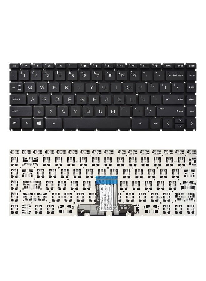 SUNMALL Replacement Keyboard Compatible with HP 14-CK 14-CD 14-CM 14-DG 1 Black US Layout (Black Without Backlit) - Image 1